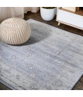 Modern  Vintage Moroccan Traditional Light Gray 6' Square Area Rug