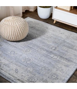 Jonathany Modern Persian MDP101B Light Gray Area Rug 6 ft. 7 in. X 6 ft. 7 in. Square