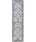 Modern  Vintage Moroccan Traditional Blue/Ivory/Red 2 ft. x 10 ft. Runner Rug