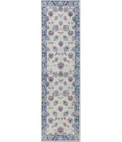 Jonathany Modern Persian MDP101C Blue/Ivory/Red Area Rug 2 ft. 2 in. X 10 ft. Runner