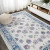 Jonathany Modern Persian MDP101C Blue/Ivory/Red Area Rug 4 ft. X 6 ft. Rectangle