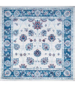 Jonathany Modern Persian MDP101C Blue/Ivory/Red Area Rug 5 ft. X 5 ft. Square