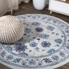 Jonathany Modern Persian MDP101D Ivory/Blue/Red Area Rug 6 ft. 7 in. X 6 ft. 7 in. Round