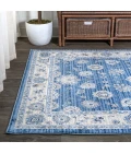 Modern  Vintage Moroccan Traditional Blue/Ivory 3 ft. x 5 ft. Area Rug