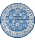 Modern  Vintage Moroccan Traditional Blue/Ivory 5' Round Area Rug