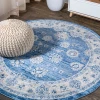 Jonathany Modern Persian MDP101E Blue/Ivory Area Rug 6 ft. 7 in. X 6 ft. 7 in. Round