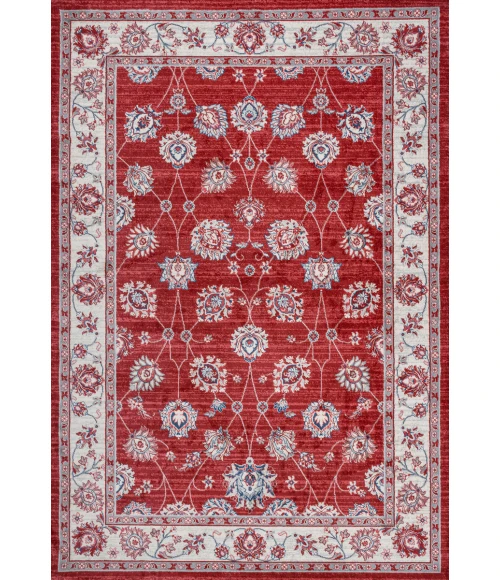 Modern  Vintage Moroccan Traditional Red/Ivory 3 ft. x 5 ft. Area Rug