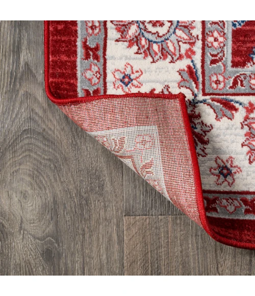 Modern  Vintage Moroccan Traditional Red/Ivory 3 ft. x 5 ft. Area Rug