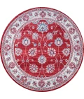 Modern  Vintage Moroccan Traditional Red/Ivory 6' Round Area Rug