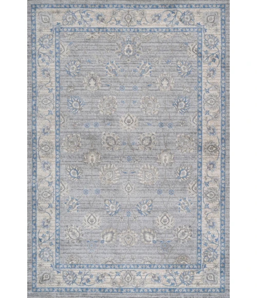 Modern  Vintage Moroccan Traditional Gray/Blue 3 ft. x 5 ft. Area Rug