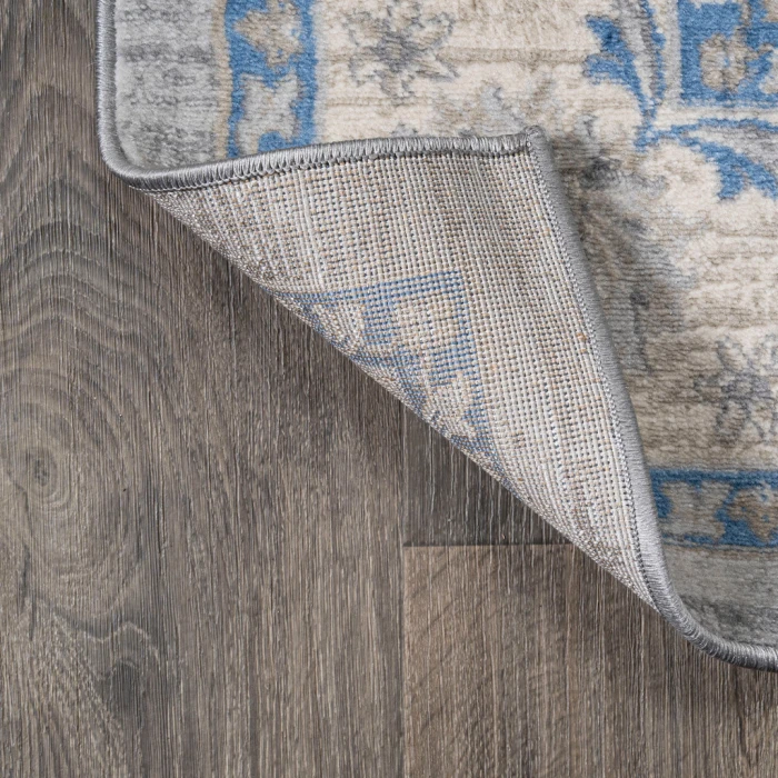 Modern  Vintage Moroccan Traditional Gray/Blue 2 ft. x 10 ft. Runner Rug