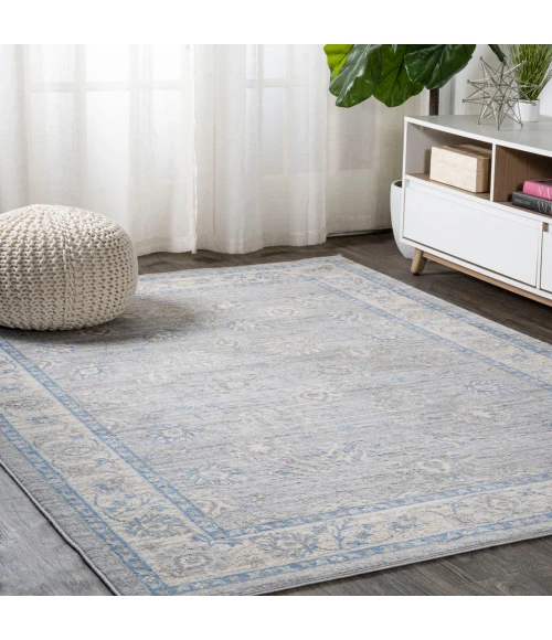Modern  Vintage Moroccan Traditional Gray/Blue 3 ft. x 5 ft. Area Rug