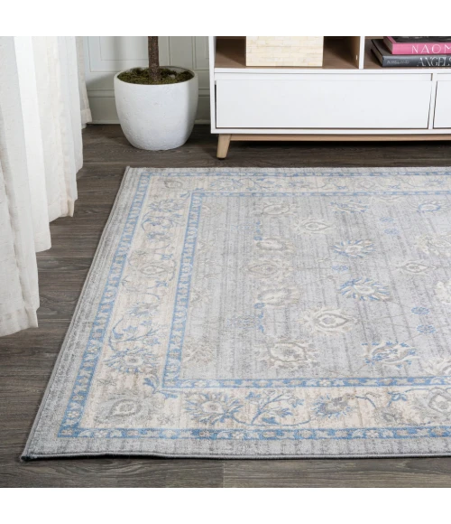 Modern  Vintage Moroccan Traditional Gray/Blue 3 ft. x 5 ft. Area Rug