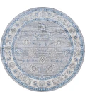 Modern  Vintage Moroccan Traditional Gray/Blue 5' Round Area Rug