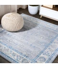 Modern  Vintage Moroccan Traditional Gray/Blue 6' Square Area Rug