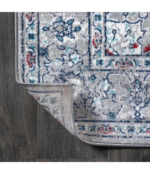 Modern  Vintage Medallion Light Grey/ Multi 4 ft. x 6 ft. Area Rug