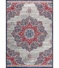Modern  Vintage Medallion Navy/Red 8 ft. x 10 ft. Area Rug