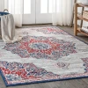 Jonathany Modern Persian MDP103A Navy/Red Area Rug 4 ft. X 6 ft. Rectangle