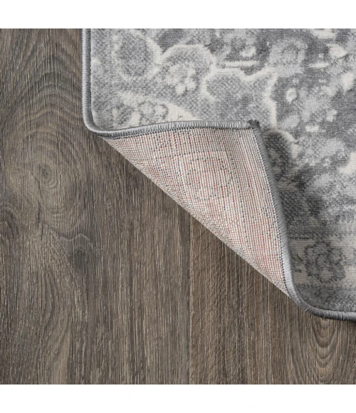 Modern  Vintage Moroccan Medallion Light Gray 2 ft. x 8 ft. Runner Rug