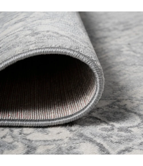 Modern  Vintage Moroccan Medallion Light Gray 2 ft. x 8 ft. Runner Rug