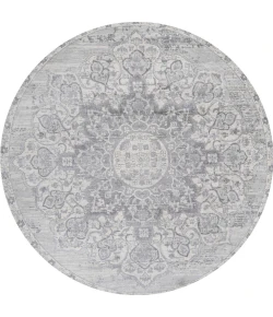 Jonathany Modern Persian MDP103B Light Gray Area Rug 6 ft. 7 in. X 6 ft. 7 in. Round