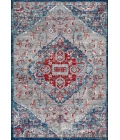 Modern  Vintage Medallion Red/Navy 8 ft. x 10 ft. Area Rug