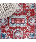 Modern  Vintage Medallion Red/Navy 2 ft. x 8 ft. Runner Rug
