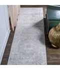 Modern  Vintage Medallion Gray 2 ft. x 8 ft. Runner Rug