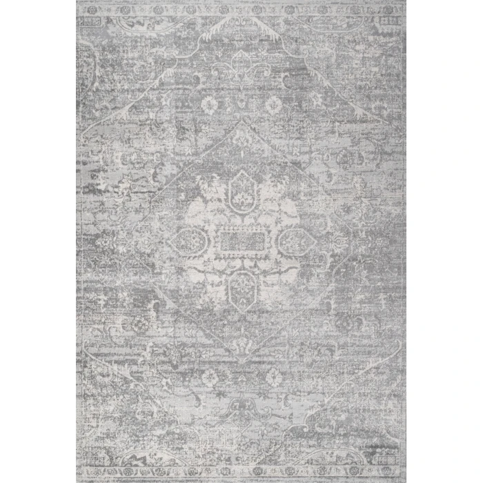 Modern  Vintage Medallion Gray 3 ft. x 5 ft. Area Rug