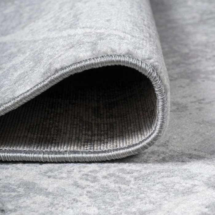 Modern  Vintage Medallion Gray 5' Square Area Rug