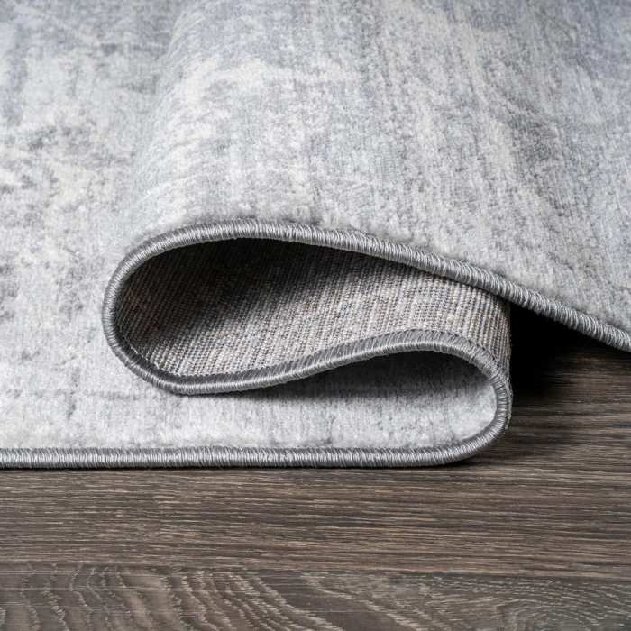 Modern  Vintage Medallion Gray 5' Square Area Rug