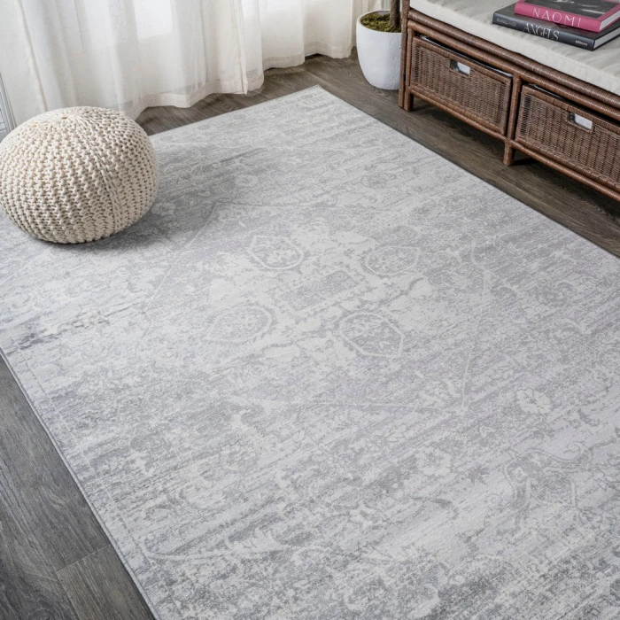 Modern  Vintage Medallion Gray 3 ft. x 5 ft. Area Rug