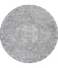 Modern  Vintage Medallion Gray 5' Round Area Rug