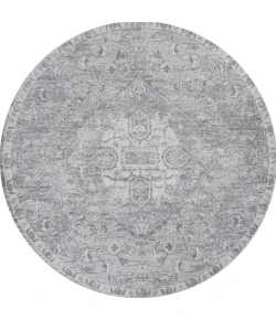 Jonathany Modern Persian MDP104B Gray Area Rug 5 ft. X 5 ft. Round