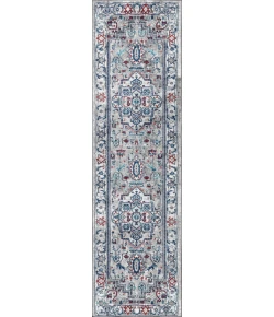 Jonathany Modern Persian MDP105A Light Grey/Blue Area Rug 2 ft. 3 in. X 8 ft. Runner