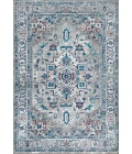 Modern  Vintage Medallion Light Grey/Blue 4 ft. x 6 ft. Area Rug