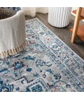 Modern  Vintage Medallion Light Grey/Blue 4 ft. x 6 ft. Area Rug
