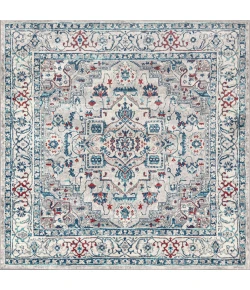 Jonathany Modern Persian MDP105A Light Gray/Blue Area Rug 5 ft. X 5 ft. Square