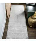 Modern  Vintage Medallion Gray/Ivory 2 ft. x 8 ft. Runner Rug