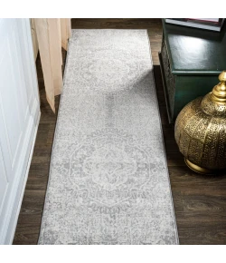 Jonathany Modern Persian MDP105B Gray/Ivory Area Rug 2 ft. 3 in. X 8 ft. Runner