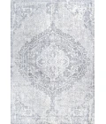Modern  Vintage Medallion Gray/Ivory 5 ft. x 8 ft. Area Rug