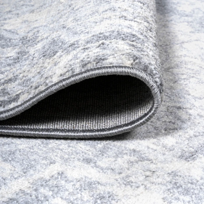 Modern  Vintage Medallion Gray/Ivory 6' Square Area Rug