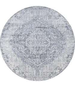 Jonathany Modern Persian MDP105B Gray/Ivory Area Rug 6 ft. 7 in. X 6 ft. 7 in. Round