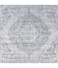 Modern  Vintage Medallion Gray/Ivory 5' Square Area Rug