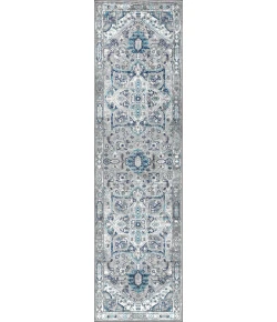 Jonathany Modern Persian MDP106A Grey/Blue Area Rug 2 ft. 3 in. X 8 ft. Runner