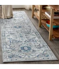 Modern  Vintage Medallion Grey/Blue 2 ft. x 8 ft. Runner Rug