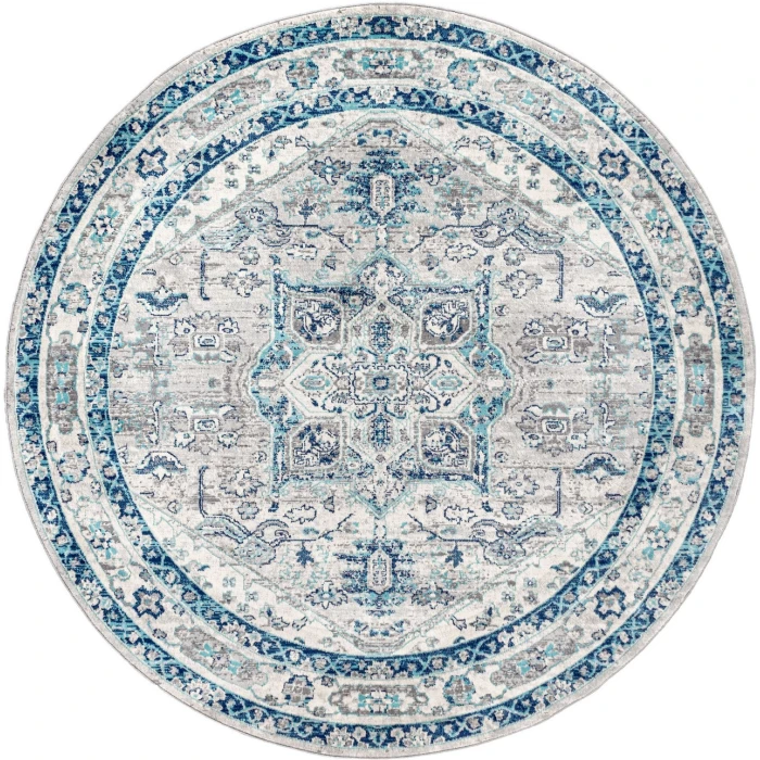 Jonathan Y MODERN PERSIAN Gray MDP106A 7ft.-9in. Round Rug