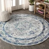 Jonathany Modern Persian MDP106A Light Grey/Blue Area Rug 6 ft. 7 in. X 6 ft. 7 in. Round