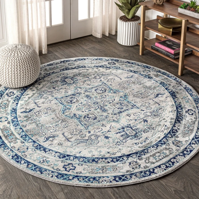 Jonathan Y MODERN PERSIAN Gray MDP106A 7ft.-9in. Round Rug