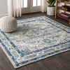 Jonathany Modern Persian MDP106A Light Grey/Blue Area Rug 6 ft. 7 in. X 6 ft. 7 in. Square